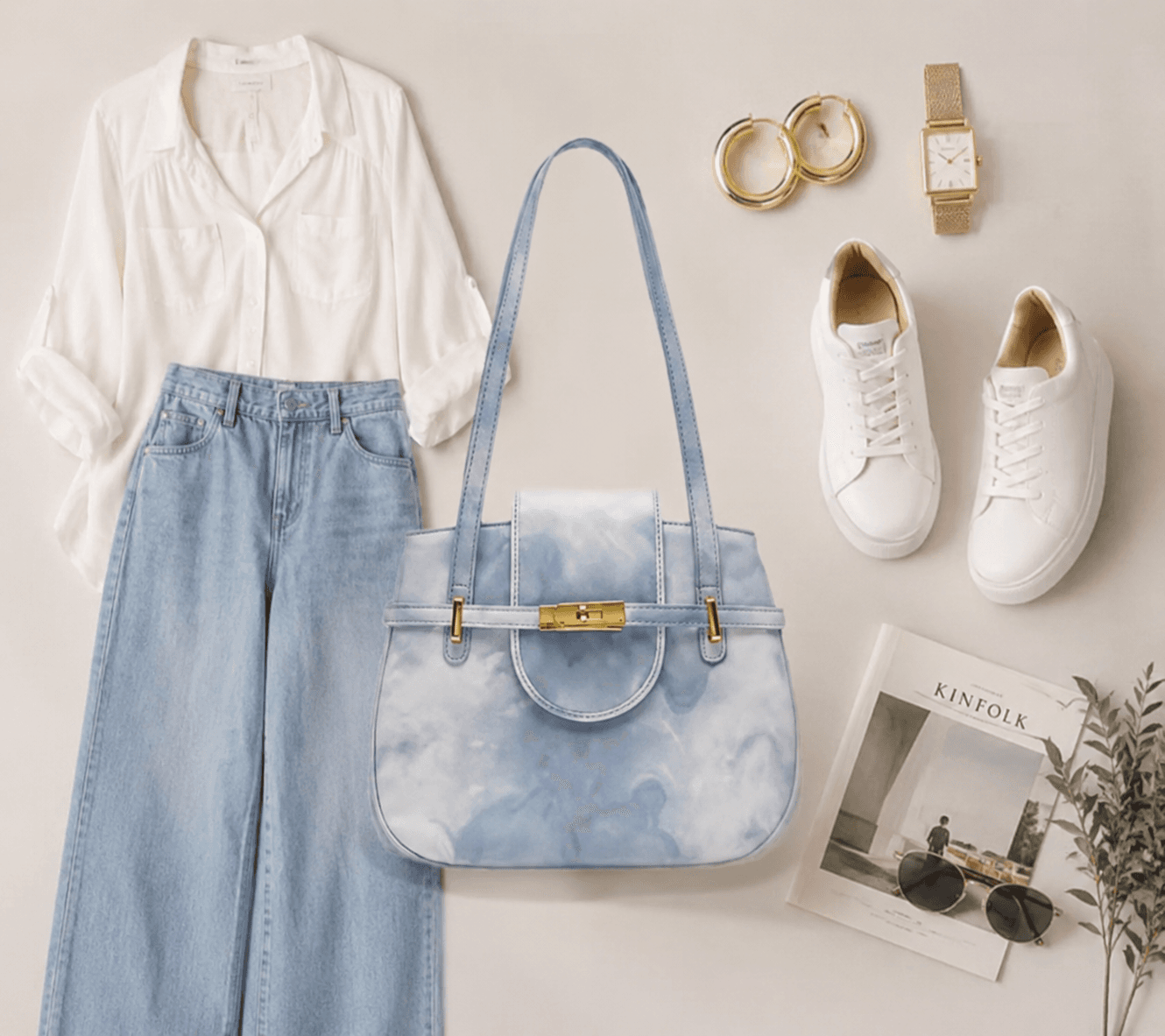Styling tip with blue cloud bag